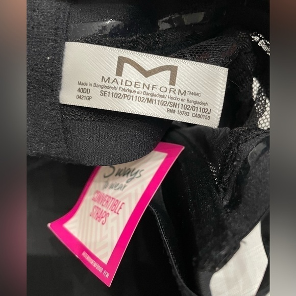 Maidenform Bra SE1102 Multiway Push Up Extreme Lift Convertible Wired 40DD Black - Picture 9 of 15